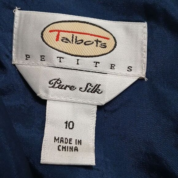 Talbots navy blue pure silk 2 pc formal dress wedding mother of the bride Sz 10P - Picture 13 of 13